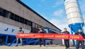Aimix Мобильный бетонный завод AJY60 установился в Узбекистане