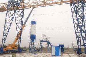 Стационый бетонный завод AJ50 работает в Узбекистане