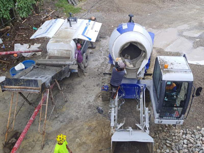 AIMIX Бетоносмеситель с самозагрузкой и бетононасос в Восточном Тиморе
