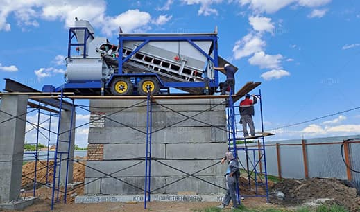 AJSY35 Мобильный бетонный завод в Казахстане