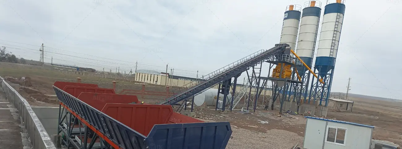 AIMIX Стационарный бетонный завод AJ-120 в Узбекистане