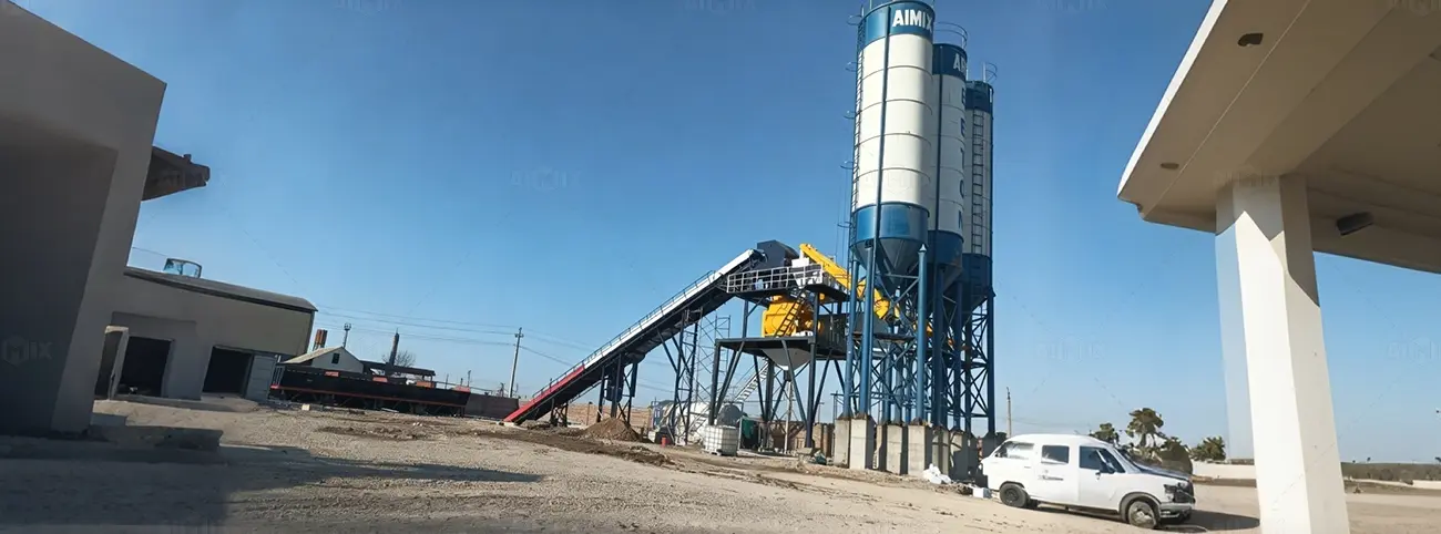 AIMIX Стационарный бетонный завод AJ-120 в Узбекистане