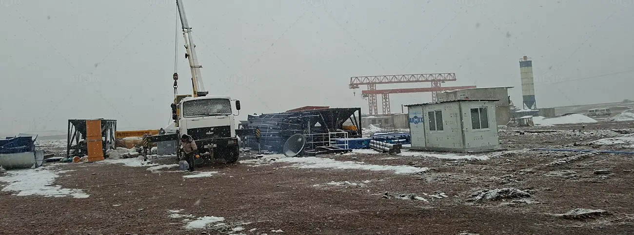 Место установки бетонного завода AJ120